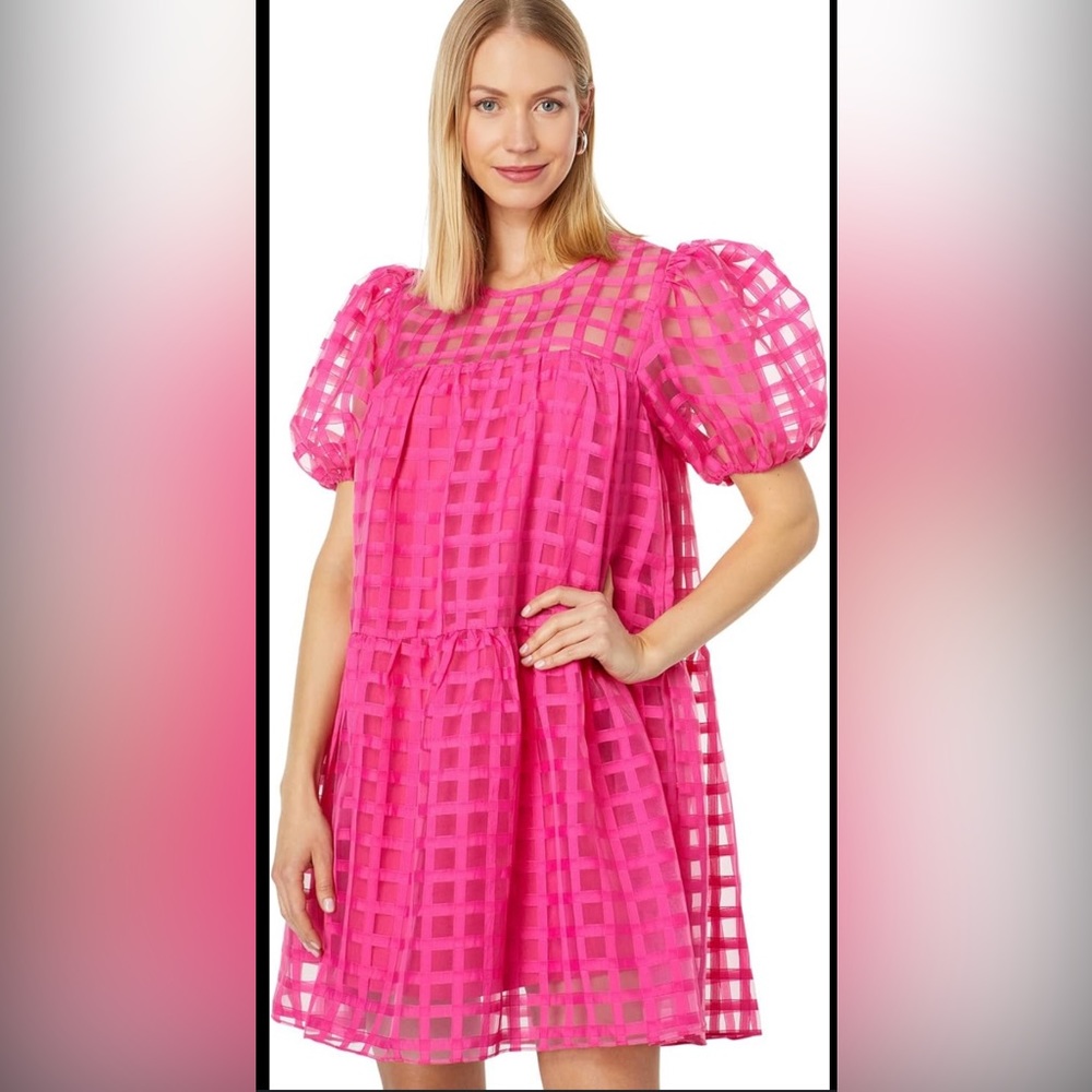 English Factory Pink Checkered Mini Dress